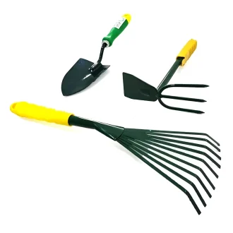 3-Piece Gardening Tool Set – Trowel, Rake & Fork